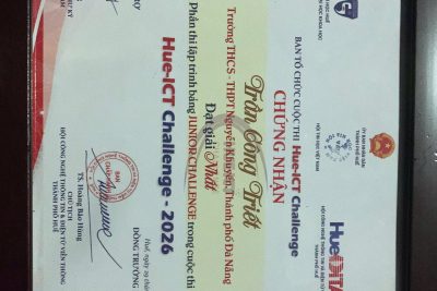 Học sinh Trường THCS và THPT Nguyễn Khuyến đạt thành tích cao tại HUE ICT Challenge 2026